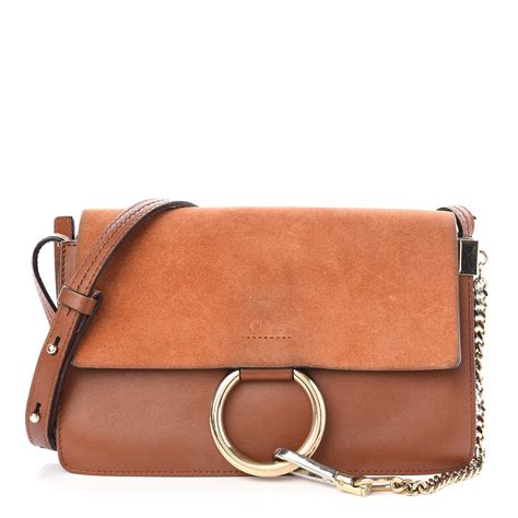 CHLOE Suede Calfskin Small Faye Shoulder Bag 